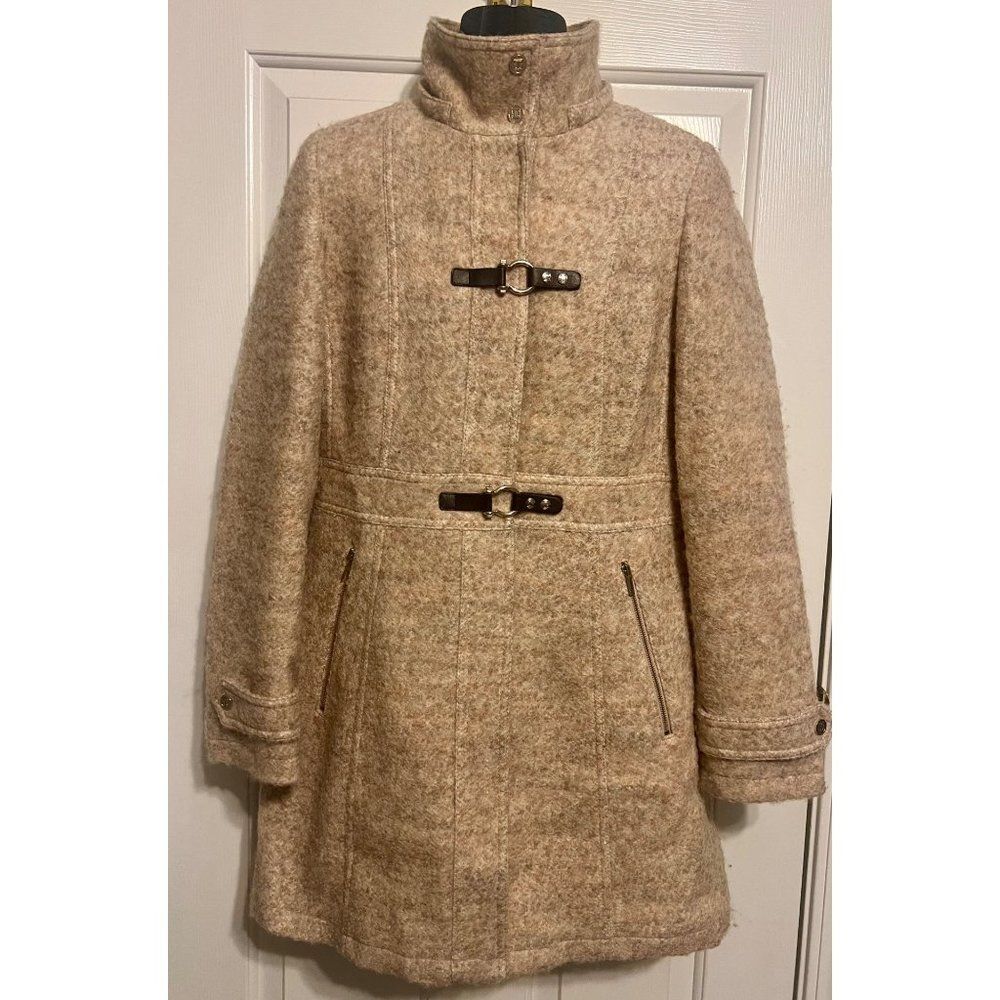 Ivanka Trump Womens Boucle Toggle Coat Jacket Sz 8 Wool Blend - Picture 2 of 8